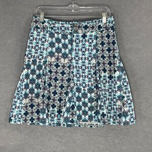 Athleta Pleated Skort Athletic Golf Tennis Blue Pattern Stretch‎ Size 4